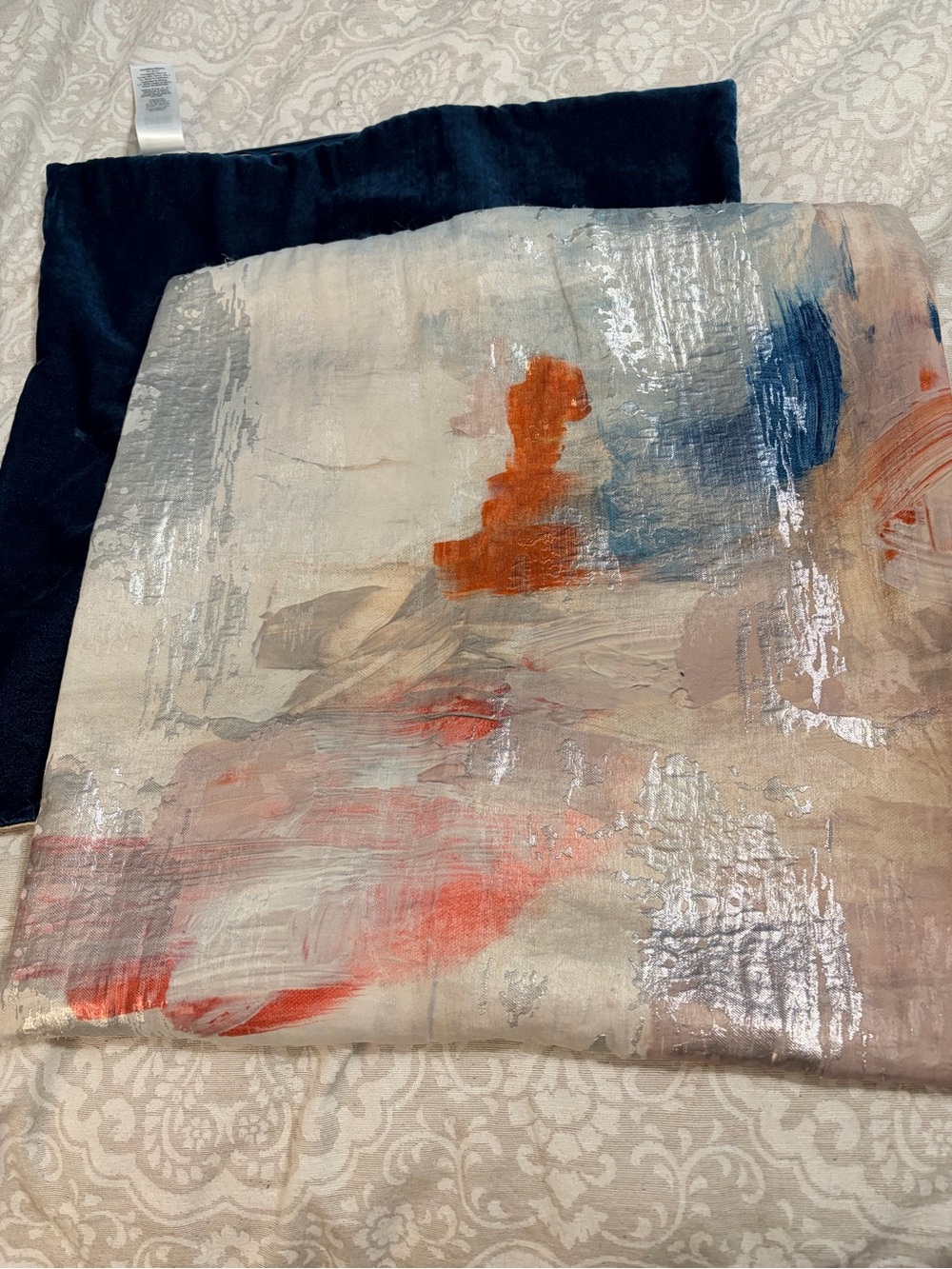 West Elm Abstract Blossoms Brocade Pillow Cover 20x20